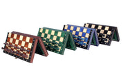 Jeu d'échecs MAGNETIQUE Marron pliant en bois de charme de petite taille (27 x 27cm) - Ensemble Complet