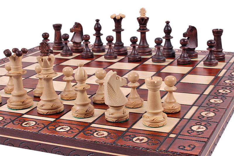 Jeu d'échecs CONSUL en bois de charme, de grande taille (48 x 48cm) - Ensemble Complet - Jeu d'échecs CONSUL en bois de charme, de grande taille (48 x 48cm) - Ensemble Complet
