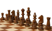 Jeu d'échecs pliant en marqueterie de bois d'acajou et d'érable - de taille 5 (45x45cm)