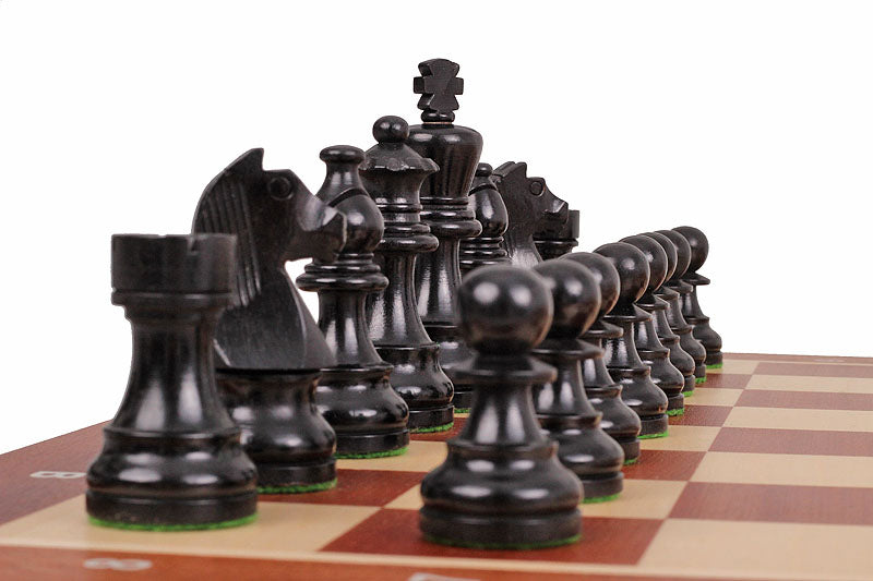 Jeu d'échecs de tournoi avec les pièces German Knight en bois de buis de taille 5 (48x48cm) - L'ensemble complet - Jeu d'échecs de tournoi avec les pièces German Knight en bois de buis de taille 5 (48x48cm) - L'ensemble complet