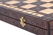 Jeu d'Echecs ROMAIN en bois de hêtre, de grande taille (55 x 55cm) - Ensemble Complet