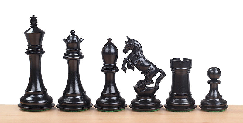 Pièces d'échecs Alexander Ebony en bois d'ébène et de buis - Taille 4,00'' - Pièces d'échecs Alexander Ebony en bois d'ébène et de buis - Taille 4,00''