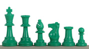 Pièces d'échecs vertes en plastique feutrées de taille 6