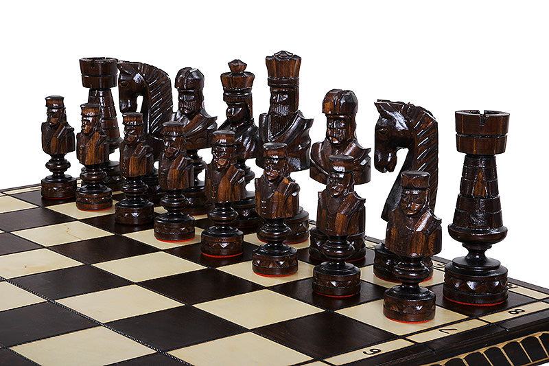 Jeu d'échecs en bois sculpté CESAR LARGE de grande taille  (85 x 85 cm) - Jeu d'échecs en bois sculpté CESAR LARGE de grande taille  (85 x 85 cm)