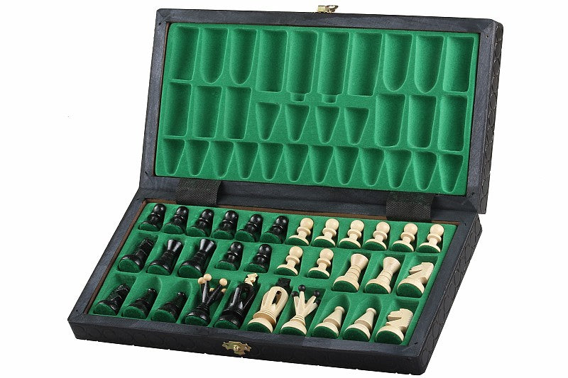 Jeu d'Echecs ROYAL Black en bois de charme, de taille moyenne (34 x 34cm) - Ensemble Complet noir - Jeu d'Echecs ROYAL Black en bois de charme, de taille moyenne (34 x 34cm) - Ensemble Complet noir
