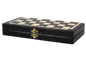 Jeu d'Echecs ROYAL Black en bois de charme, de petite taille (29 x 29cm) - Ensemble Complet