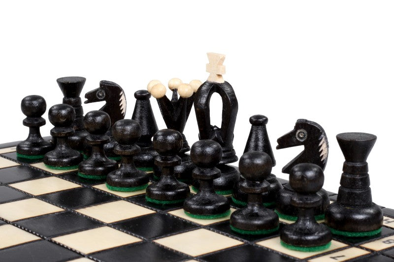 Jeu d'Echecs ROYAL Black en bois de charme, de petite taille (29 x 29cm) - Ensemble Complet - Jeu d'Echecs ROYAL Black en bois de charme, de petite taille (29 x 29cm) - Ensemble Complet