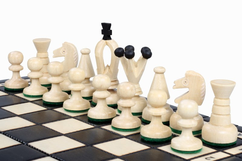 Jeu d'Echecs ROYAL Black en bois de charme, de petite taille (29 x 29cm) - Ensemble Complet - Jeu d'Echecs ROYAL Black en bois de charme, de petite taille (29 x 29cm) - Ensemble Complet