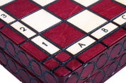 Jeu d'Echecs ROYAL Cherry en bois de charme, de petite taille (29 x 29cm) - Ensemble Complet