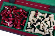 Jeu d'Echecs ROYAL Cherry en bois de charme, de petite taille (29 x 29cm) - Ensemble Complet