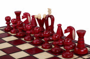 Jeu d'Echecs ROYAL Cherry en bois de charme, de petite taille (29 x 29cm) - Ensemble Complet