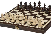 Jeu d'échecs OLYMPIQUE en bois de charme, de taille moyenne (35 x 35m) - Ensemble Complet