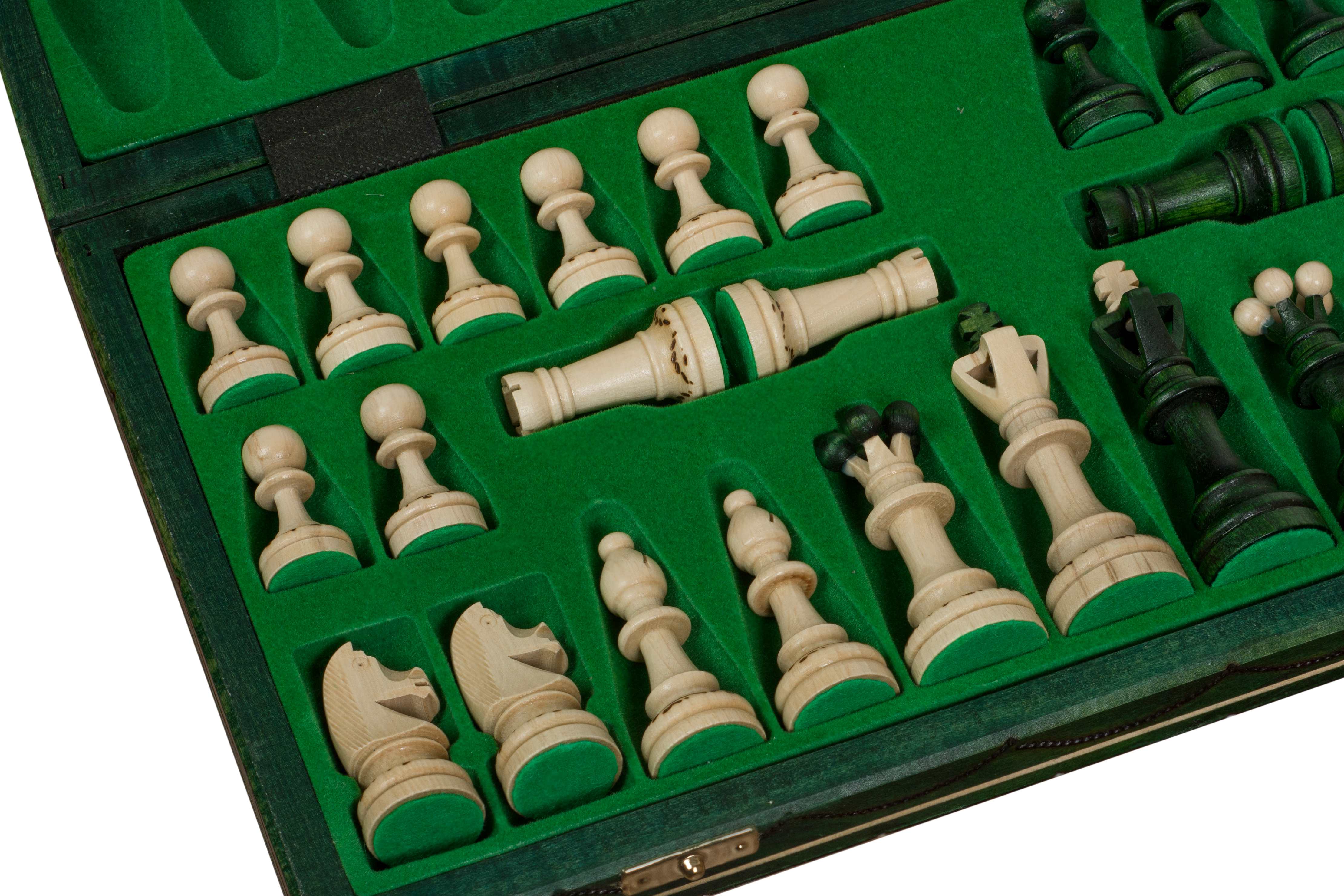 Jeu d'échecs SENATEUR Vert en bois de charme, de taille moyenne (41 x 41cm) - Ensemble Complet d'une nouvelle gamme - Jeu d'échecs SENATEUR Vert en bois de charme, de taille moyenne (41 x 41cm) - Ensemble Complet d'une nouvelle gamme