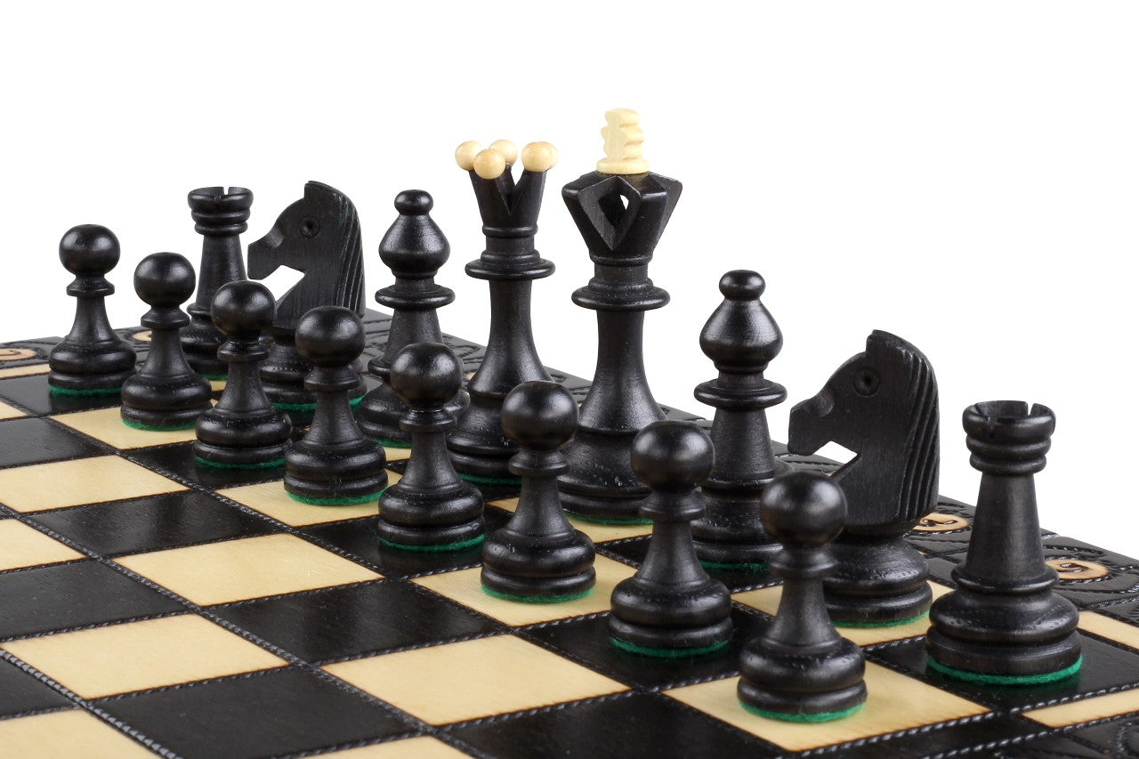 Jeu d'échecs SENATEUR Noir en bois de charme, de taille moyenne (41 x 41cm) - Ensemble Complet d'une nouvelle gamme - Jeu d'échecs SENATEUR Noir en bois de charme, de taille moyenne (41 x 41cm) - Ensemble Complet d'une nouvelle gamme