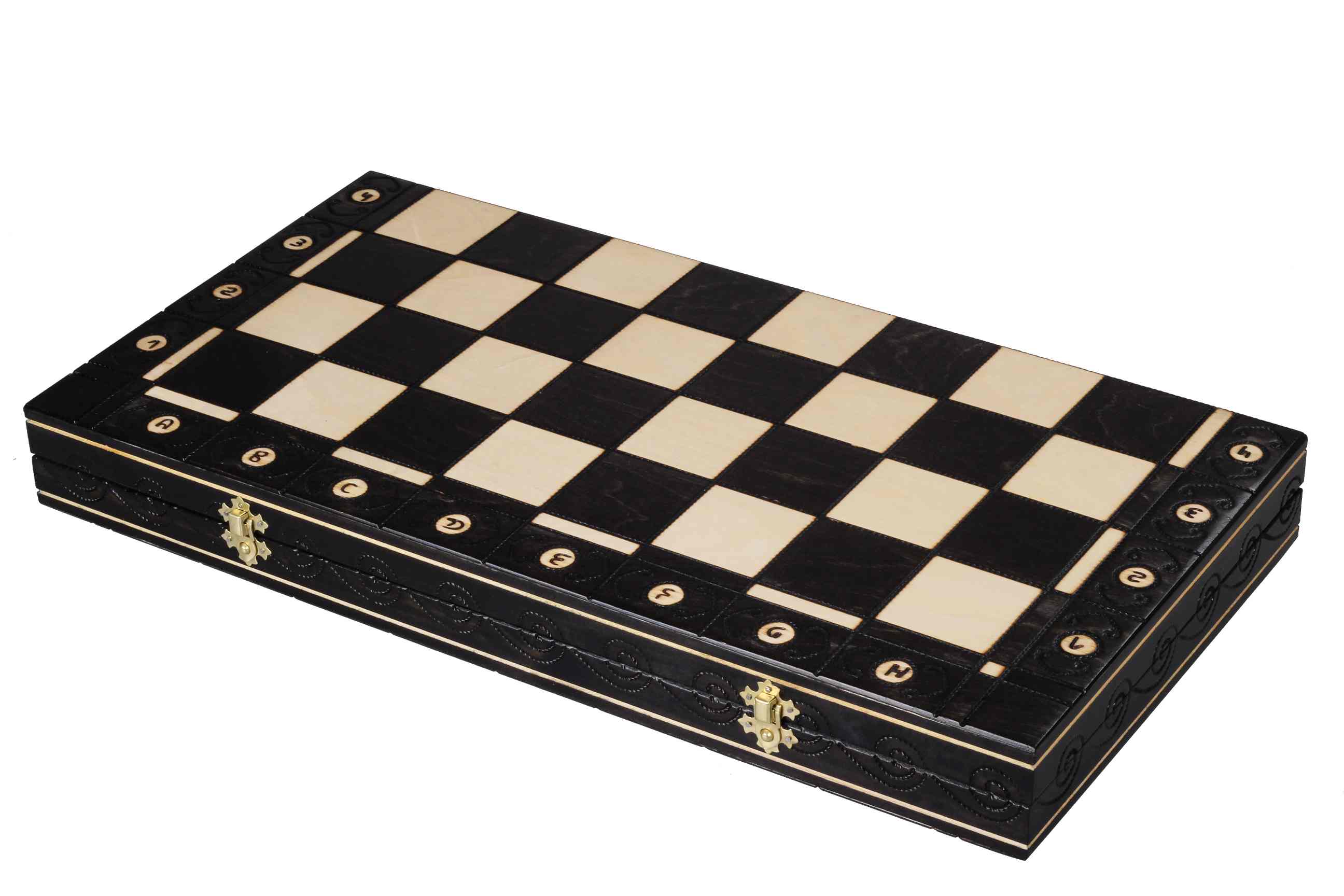 AMBASSADOR Black Échecs New Line (55x55cm) couleur noir - l'Ensemble complet - AMBASSADOR Black Échecs New Line (55x55cm) couleur noir - l'Ensemble complet