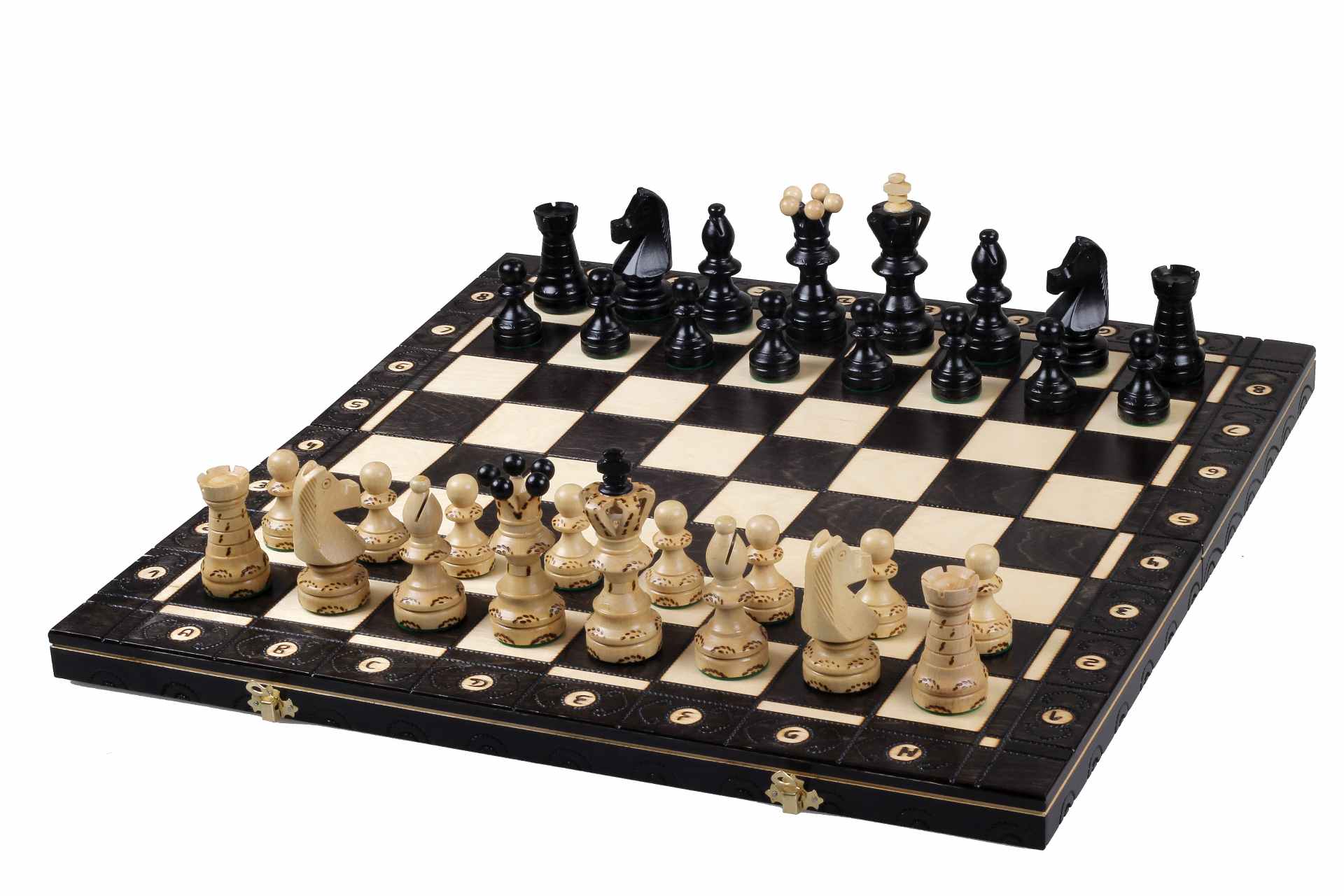 AMBASSADOR Black Échecs New Line (55x55cm) couleur noir - l'Ensemble complet - AMBASSADOR Black Échecs New Line (55x55cm) couleur noir - l'Ensemble complet