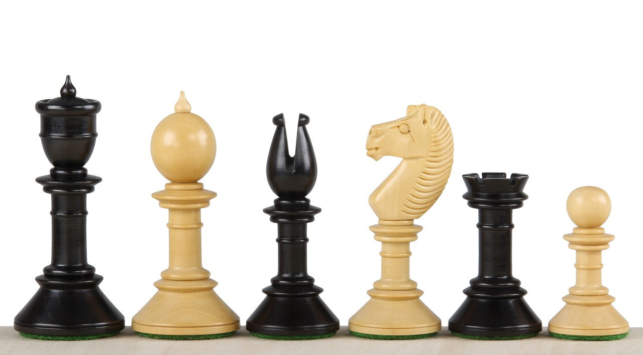 Pièces d'échecs Northern Upright en bois de buis teinté et naturel - Taille 3,75'' - Pièces d'échecs Northern Upright en bois de buis teinté et naturel - Taille 3,75''