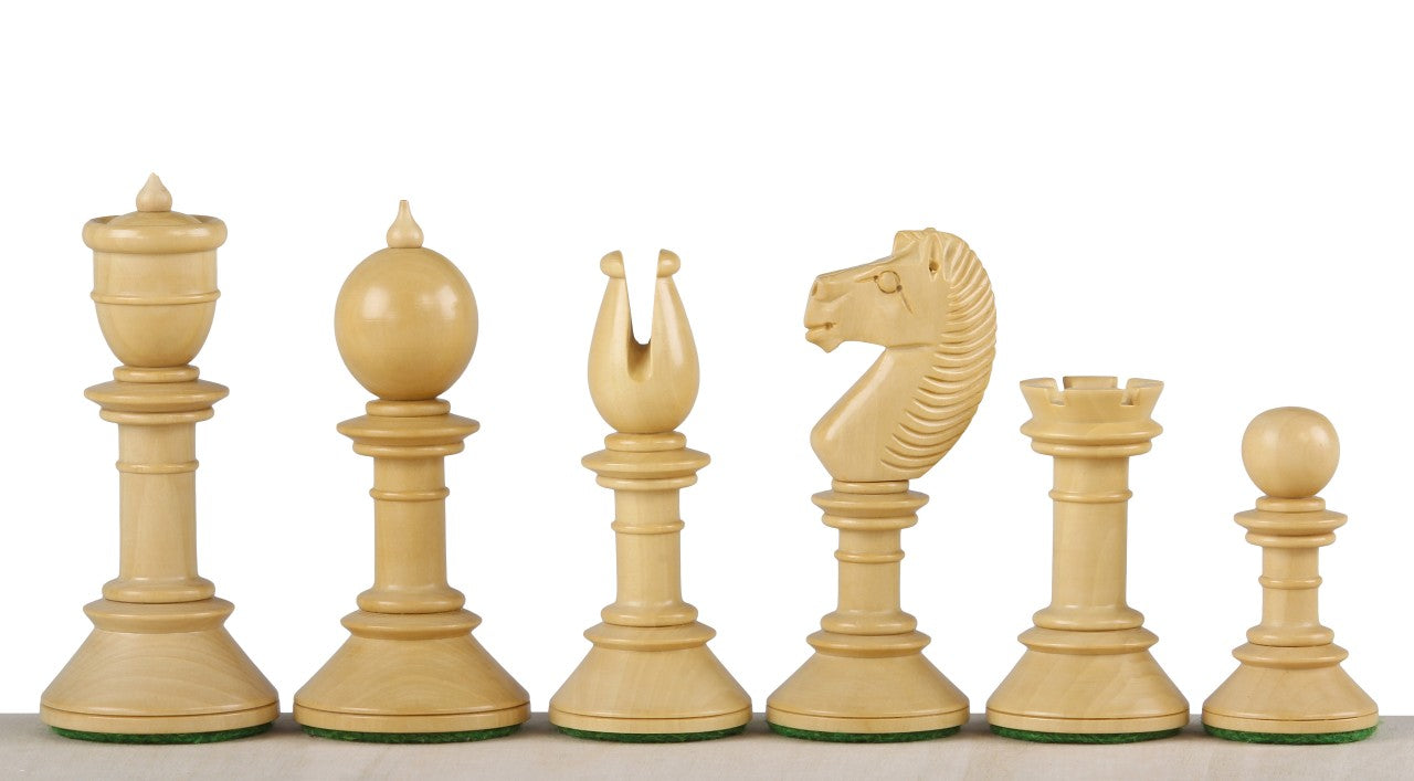 Pièces d'échecs Northern Upright en bois de buis teinté et naturel - Taille 3,75'' - Pièces d'échecs Northern Upright en bois de buis teinté et naturel - Taille 3,75''