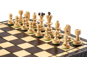 Jeu d'échecs PERLE Marron en bois de hêtre, de taille moyenne (36 x 36cm) - Ensemble Complet