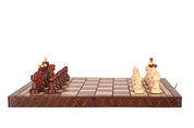 Jeu d'échecs PERLE Marron en bois de hêtre, de taille moyenne (36 x 36cm) - Ensemble Complet