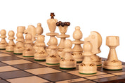 Jeu d'échecs PERLE Marron en bois de hêtre, de taille moyenne (36 x 36cm) - Ensemble Complet