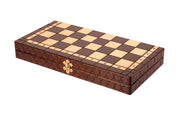 Jeu d'échecs PERLE Marron en bois de hêtre, de taille moyenne (36 x 36cm) - Ensemble Complet