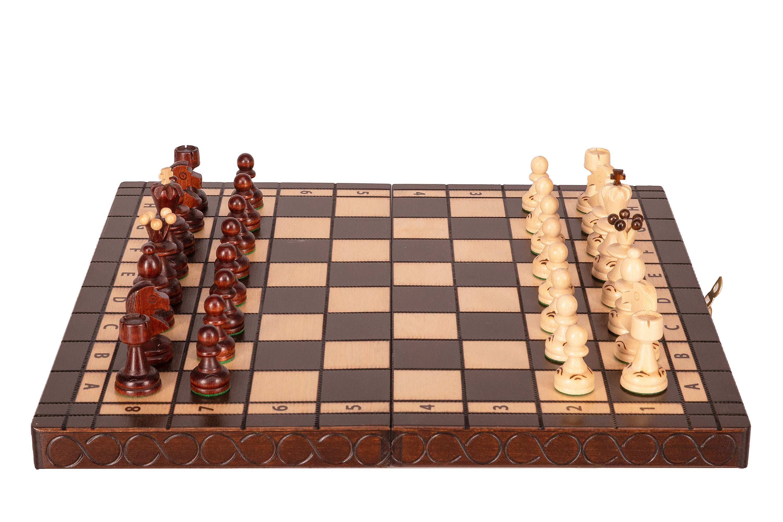 Jeu d'échecs PERLE Marron en bois de hêtre, de taille moyenne (36 x 36cm) - Ensemble Complet - Jeu d'échecs PERLE Marron en bois de hêtre, de taille moyenne (36 x 36cm) - Ensemble Complet