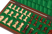 Jeu d'échecs PERLE Marron en bois de hêtre, de taille moyenne (36 x 36cm) - Ensemble Complet