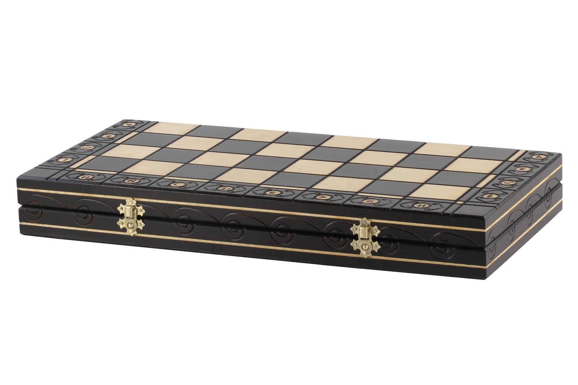Jeu d'échecs CONSUL Black en bois de charme, de grande taille (48 x 48cm) - Ensemble Complet, couleur noire - Jeu d'échecs CONSUL Black en bois de charme, de grande taille (48 x 48cm) - Ensemble Complet, couleur noire