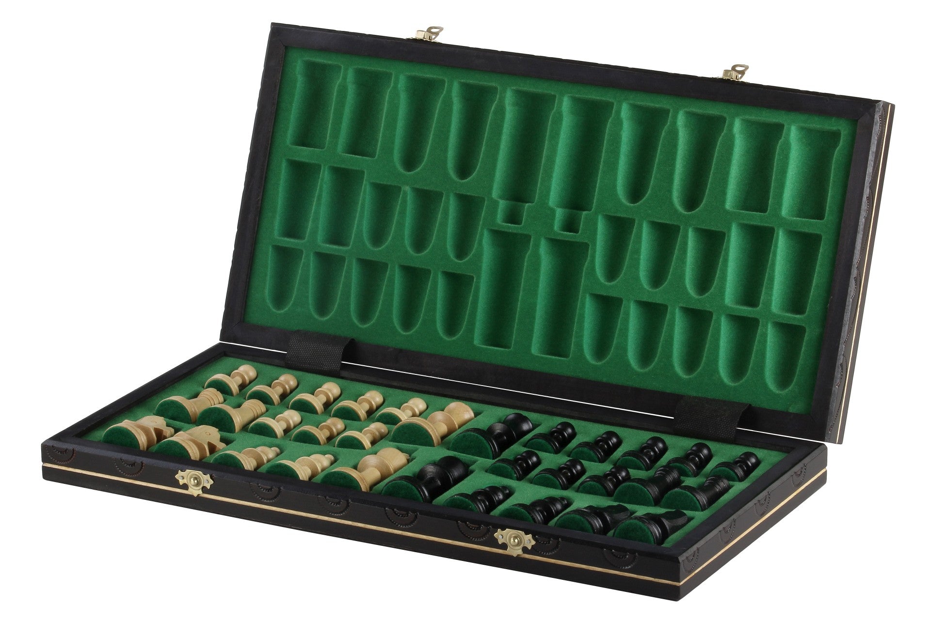 Jeu d'échecs CONSUL Black en bois de charme, de grande taille (48 x 48cm) - Ensemble Complet, couleur noire - Jeu d'échecs CONSUL Black en bois de charme, de grande taille (48 x 48cm) - Ensemble Complet, couleur noire