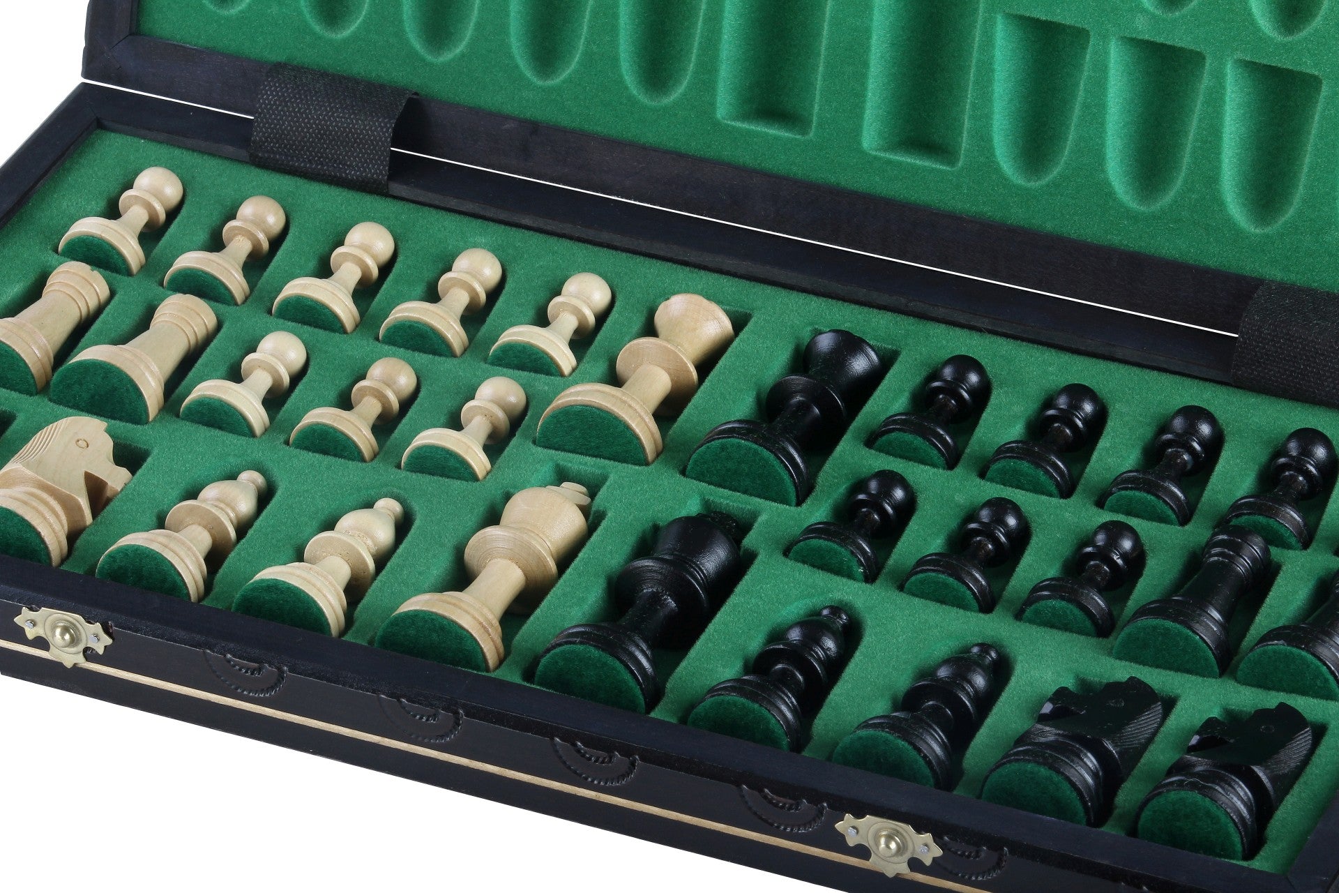 Jeu d'échecs CONSUL Black en bois de charme, de grande taille (48 x 48cm) - Ensemble Complet, couleur noire - Jeu d'échecs CONSUL Black en bois de charme, de grande taille (48 x 48cm) - Ensemble Complet, couleur noire