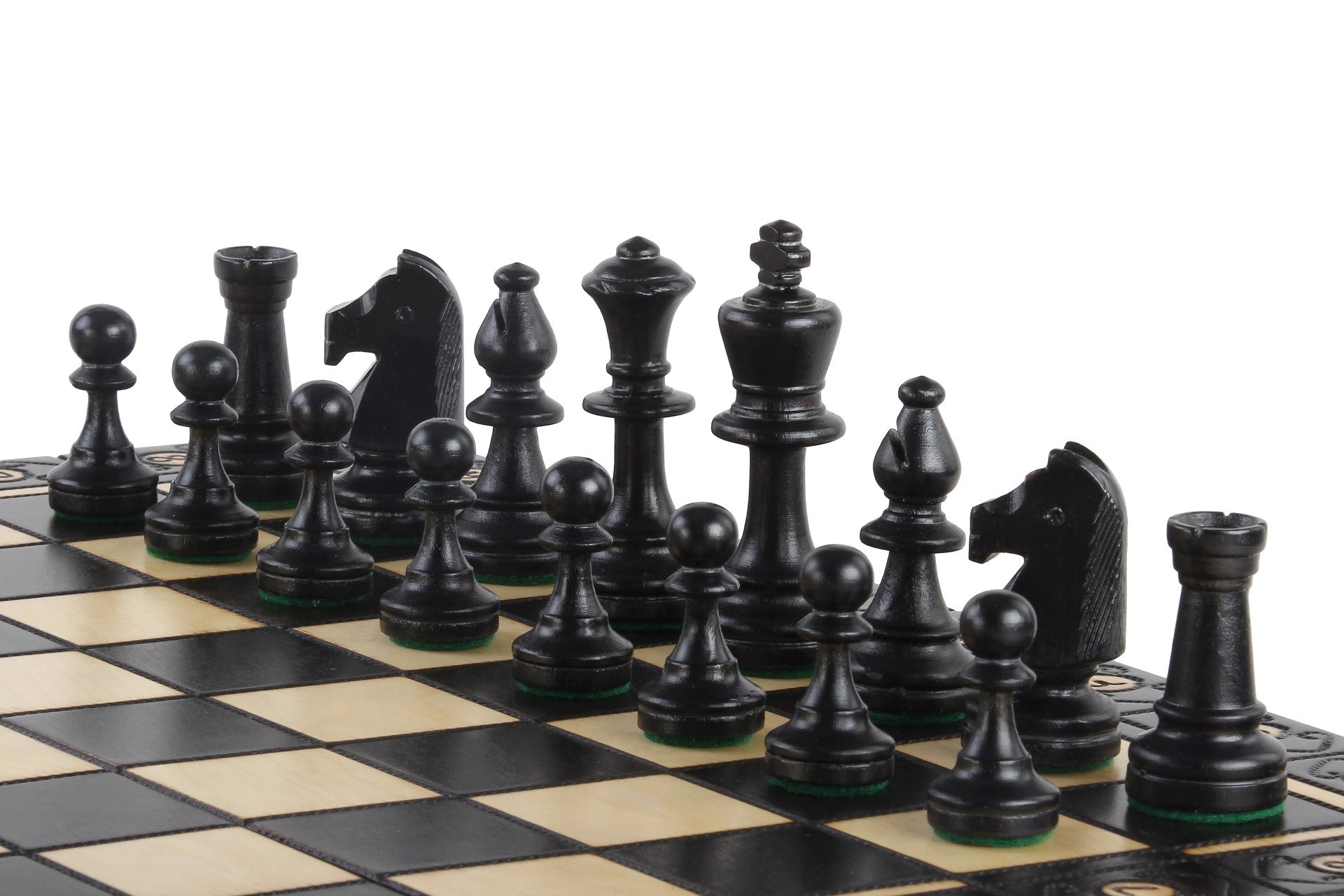 Jeu d'échecs CONSUL Black en bois de charme, de grande taille (48 x 48cm) - Ensemble Complet, couleur noire - Jeu d'échecs CONSUL Black en bois de charme, de grande taille (48 x 48cm) - Ensemble Complet, couleur noire