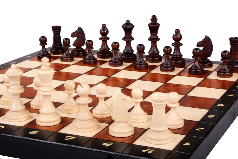 Jeu d'échecs MAGNETIQUE en bois de charme, pliant, de grande taille (35 x 35cm) - Ensemble Complet - Jeu d'échecs MAGNETIQUE en bois de charme, pliant, de grande taille (35 x 35cm) - Ensemble Complet