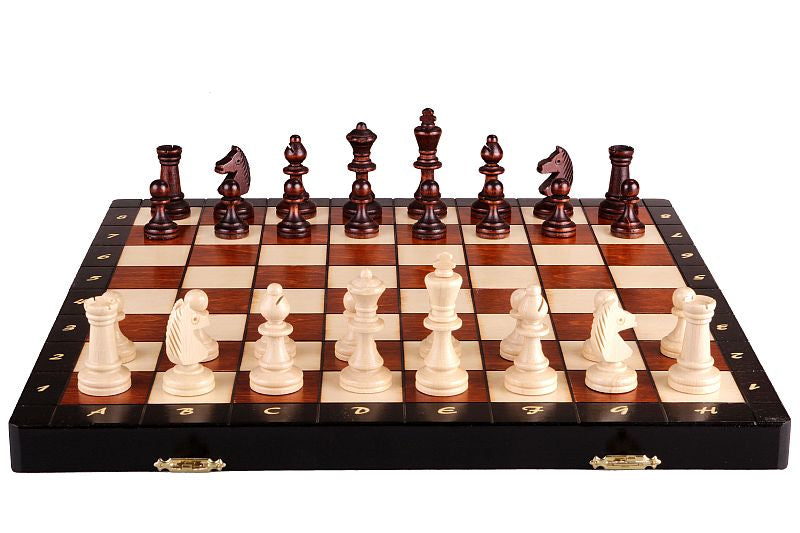 Jeu d'échecs MAGNETIQUE en bois de charme, pliant, de grande taille (35 x 35cm) - Ensemble Complet - Jeu d'échecs MAGNETIQUE en bois de charme, pliant, de grande taille (35 x 35cm) - Ensemble Complet