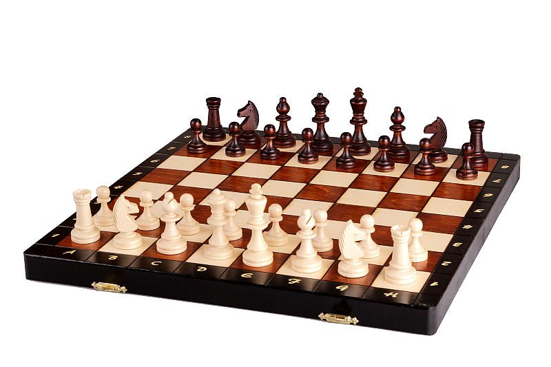 Jeu d'échecs MAGNETIQUE en bois de charme, pliant, de grande taille (35 x 35cm) - Ensemble Complet - Jeu d'échecs MAGNETIQUE en bois de charme, pliant, de grande taille (35 x 35cm) - Ensemble Complet
