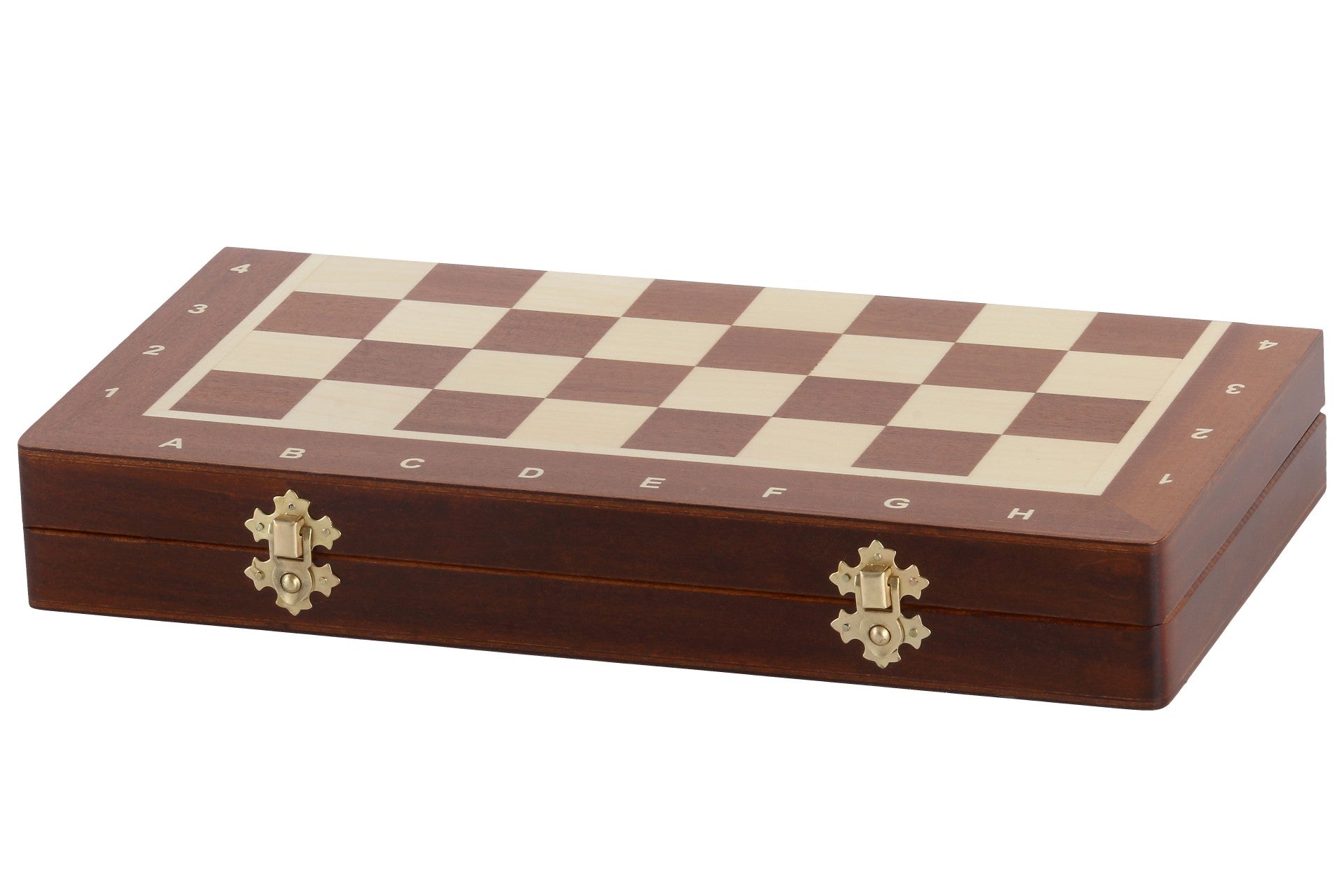 Jeu d'échecs MAGNETIQUE en marqueterie de bois d'acajou et de sycomore, de grande taille (35 x 35cm) - Ensemble Complet - Jeu d'échecs MAGNETIQUE en marqueterie de bois d'acajou et de sycomore, de grande taille (35 x 35cm) - Ensemble Complet