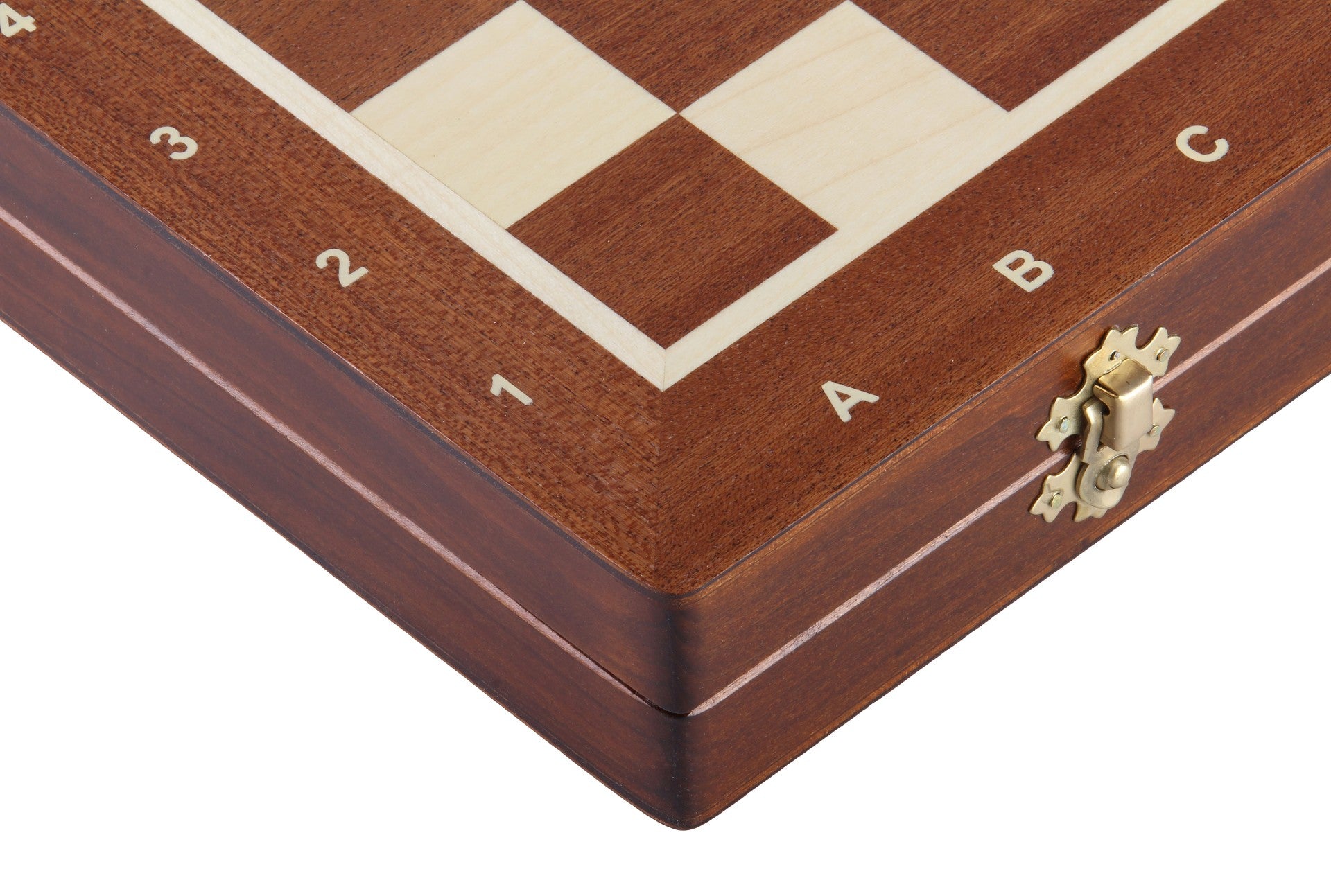 Jeu d'échecs MAGNETIQUE en marqueterie de bois d'acajou et de sycomore, de grande taille (35 x 35cm) - Ensemble Complet - Jeu d'échecs MAGNETIQUE en marqueterie de bois d'acajou et de sycomore, de grande taille (35 x 35cm) - Ensemble Complet