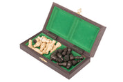 Jeu d'échecs MAGNETIQUE MINI Black en bois de charme, pliant, de petite taille (20 x 20cm) - Ensemble Complet