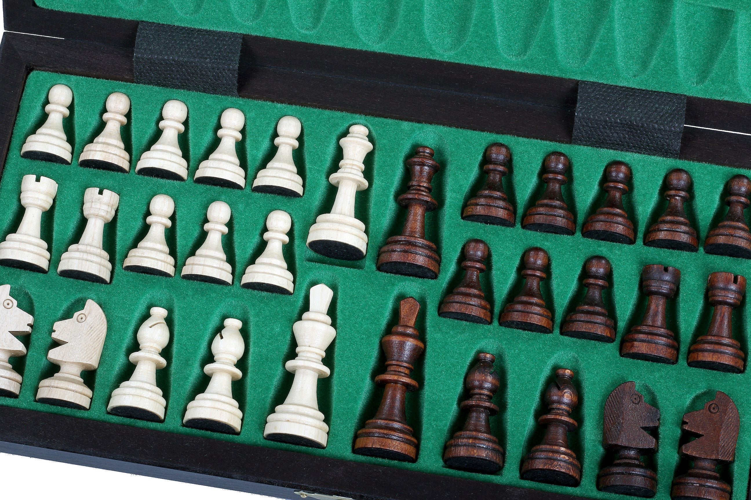 Jeu d'échecs MAGNETIQUE en bois de charme, pliant, de petite taille (28 x 28cm) - Ensemble Complet - Jeu d'échecs MAGNETIQUE en bois de charme, pliant, de petite taille (28 x 28cm) - Ensemble Complet