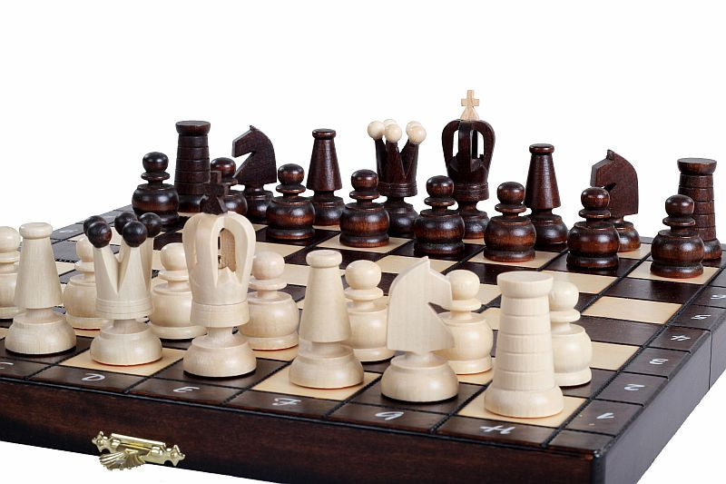 Jeu d'Echecs ROYAL MAXI en bois de charme et de hêtre, de taille moyenne (31 x 31cm) - Ensemble Complet (jeu de notre nouvelle gamme) - Jeu d'Echecs ROYAL MAXI en bois de charme et de hêtre, de taille moyenne (31 x 31cm) - Ensemble Complet (jeu de notre nouvelle gamme)