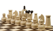 Jeu d'Echecs ROYAL MINI en bois de charme et de hêtre, de petite taille (27 x 27cm) - Ensemble Complet