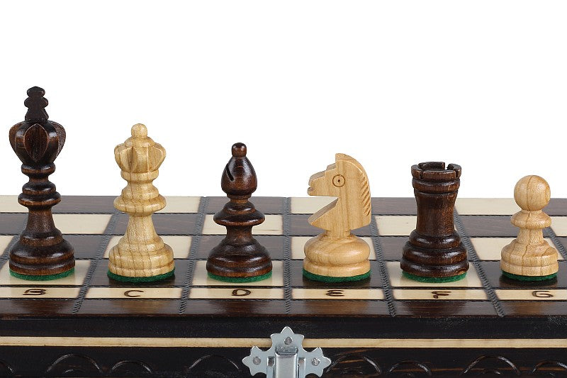 Jeu d'Echecs et de Dames Pliant en bois de cerisier, de petite taille (35 x 35cm) - Ensemble comprenant deux jeux pour deux joueurs - Jeu d'Echecs et de Dames Pliant en bois de cerisier, de petite taille (35 x 35cm) - Ensemble comprenant deux jeux pour deux joueurs