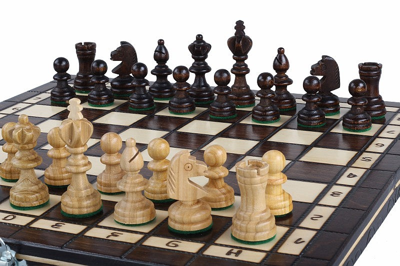 Jeu d'Echecs et de Dames Pliant en bois de cerisier, de petite taille (35 x 35cm) - Ensemble comprenant deux jeux pour deux joueurs - Jeu d'Echecs et de Dames Pliant en bois de cerisier, de petite taille (35 x 35cm) - Ensemble comprenant deux jeux pour deux joueurs