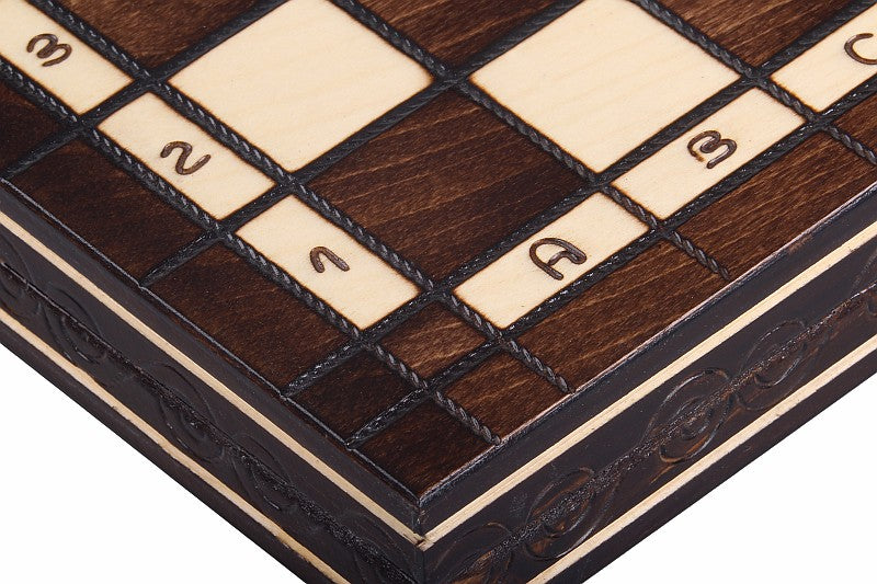 Jeu d'Echecs et de Dames Pliant en bois de cerisier, de petite taille (35 x 35cm) - Ensemble comprenant deux jeux pour deux joueurs - Jeu d'Echecs et de Dames Pliant en bois de cerisier, de petite taille (35 x 35cm) - Ensemble comprenant deux jeux pour deux joueurs