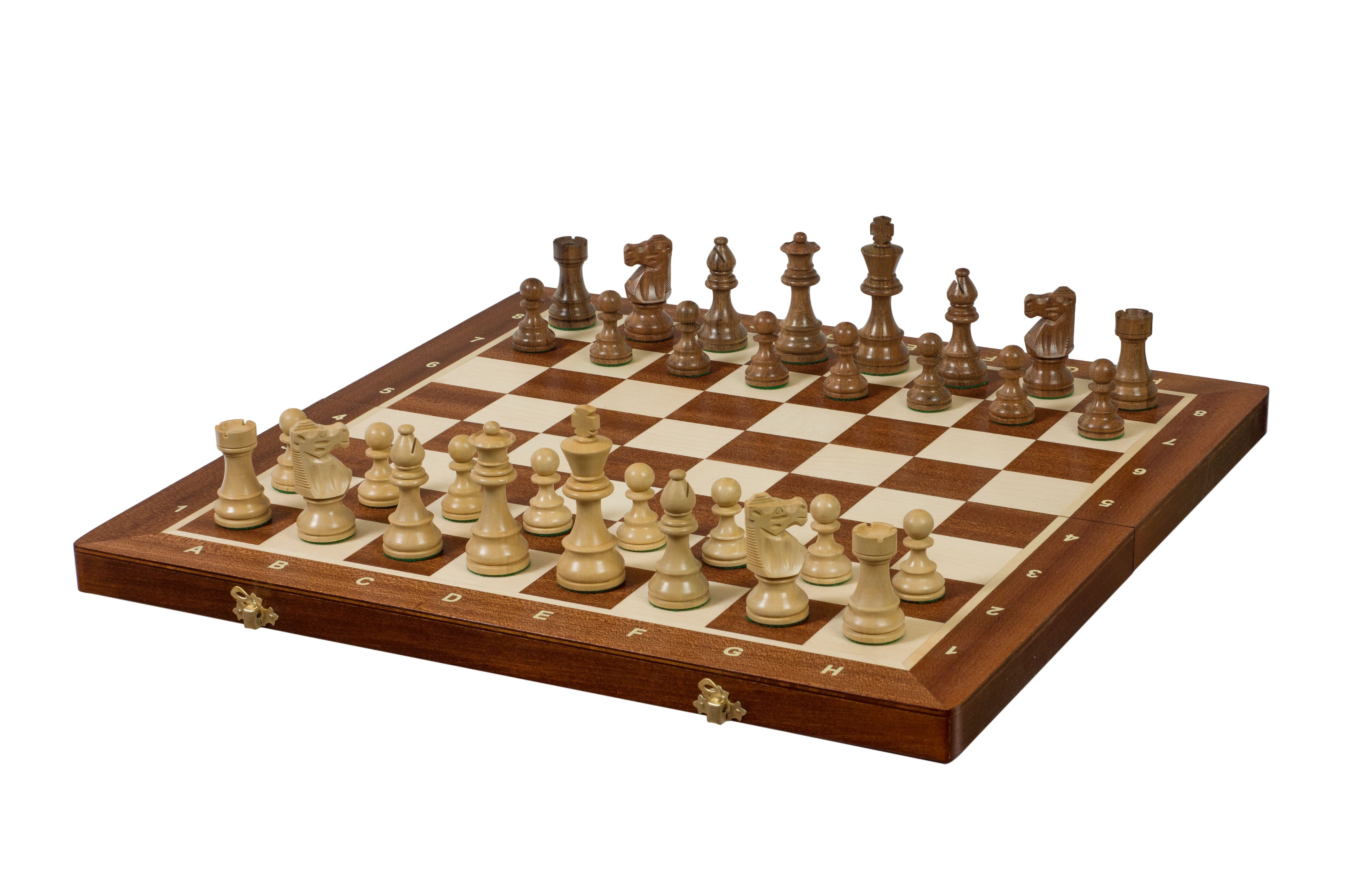 Jeu d'échecs de tournoi avec les pièces French Acacia de taille 6 (54x54cm) - L'ensemble complet - Jeu d'échecs de tournoi avec les pièces French Acacia de taille 6 (54x54cm) - L'ensemble complet