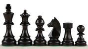 Échiquier avec coordonnées en marqueterie de bois d'acajou et sycomore  + Pièces d'échecs Timeless Ebonized - Ensemble de taille 5