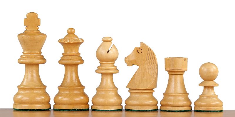 Pièces d'échecs German Knight (Timeless) en bois d'acacia et buis - Taille 3,00'' - Pièces d'échecs German Knight (Timeless) en bois d'acacia et buis - Taille 3,00''