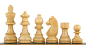 Échiquier avec coordonnées en marqueterie de bois d'acajou et sycomore  + Pièces d'échecs Timeless Acacia - Ensemble de taille 5