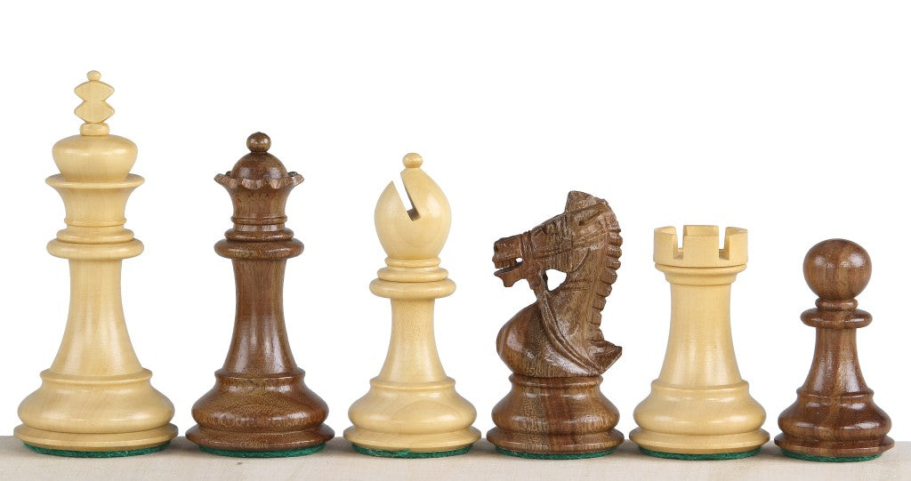 Pièces d'échecs King's Bridal en bois d'acacia et buis  - Taille 3,50'' - Pièces d'échecs King's Bridal en bois d'acacia et buis  - Taille 3,50''