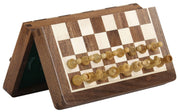 Jeu d'échecs Magnétique Pliant en bois d'acacia et buis de petite taille (25x25cm)